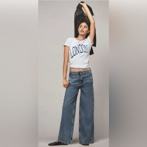 NWT Pilcro Pull on High Rise Wide Leg Track Jeans size 29